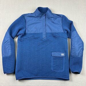 Helly Hansen Sweater Mens Medium Blue Lillo Pullover Quilted Snap Long Sleeve‎